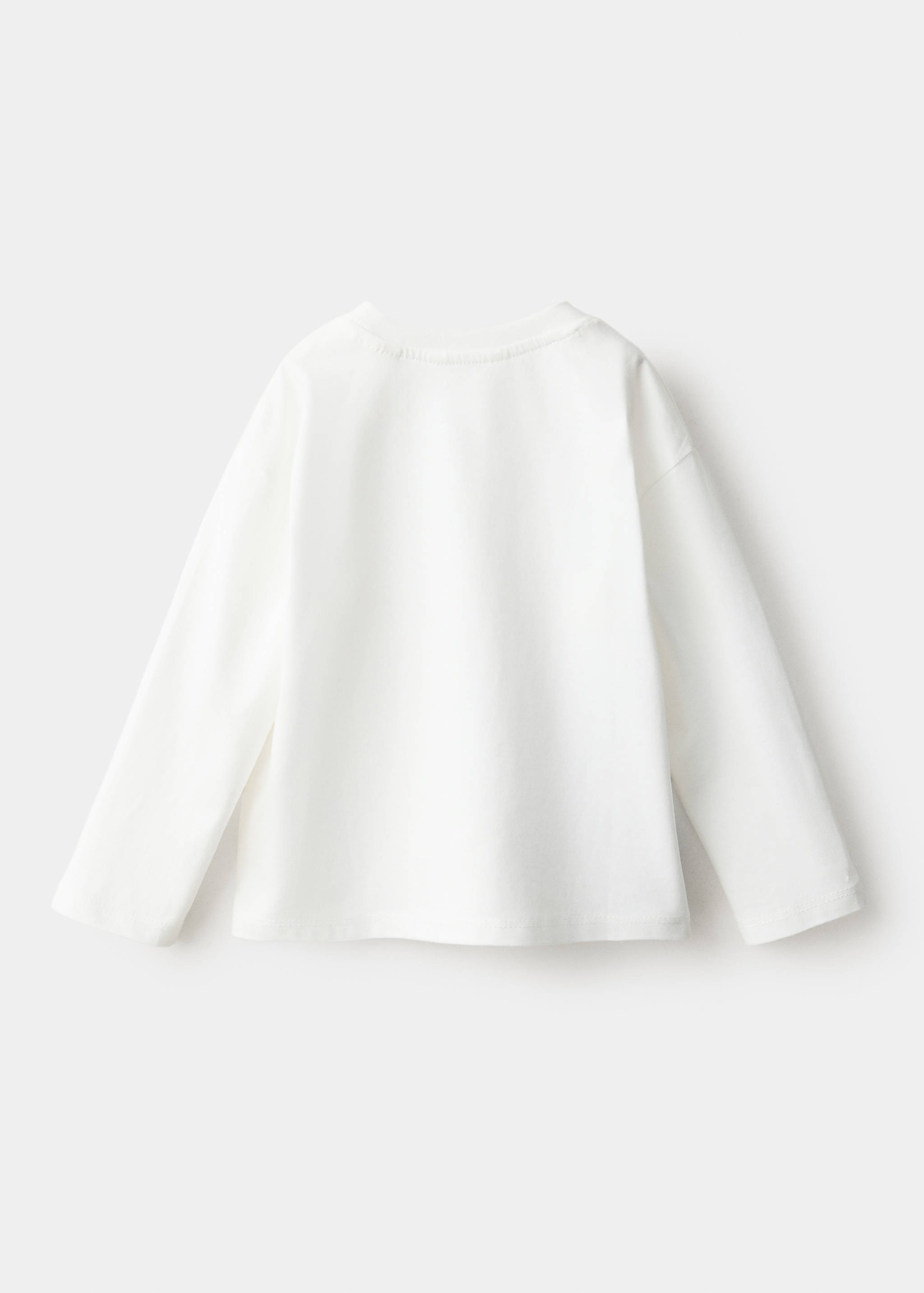 White long-sleeved t-shirt, back view