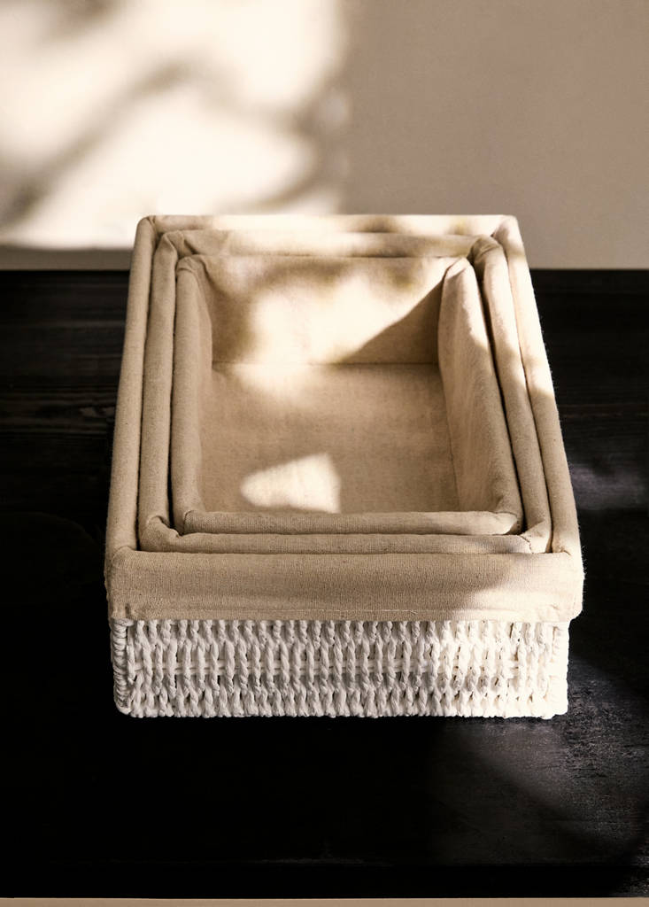 Large rectangular paper basket — White