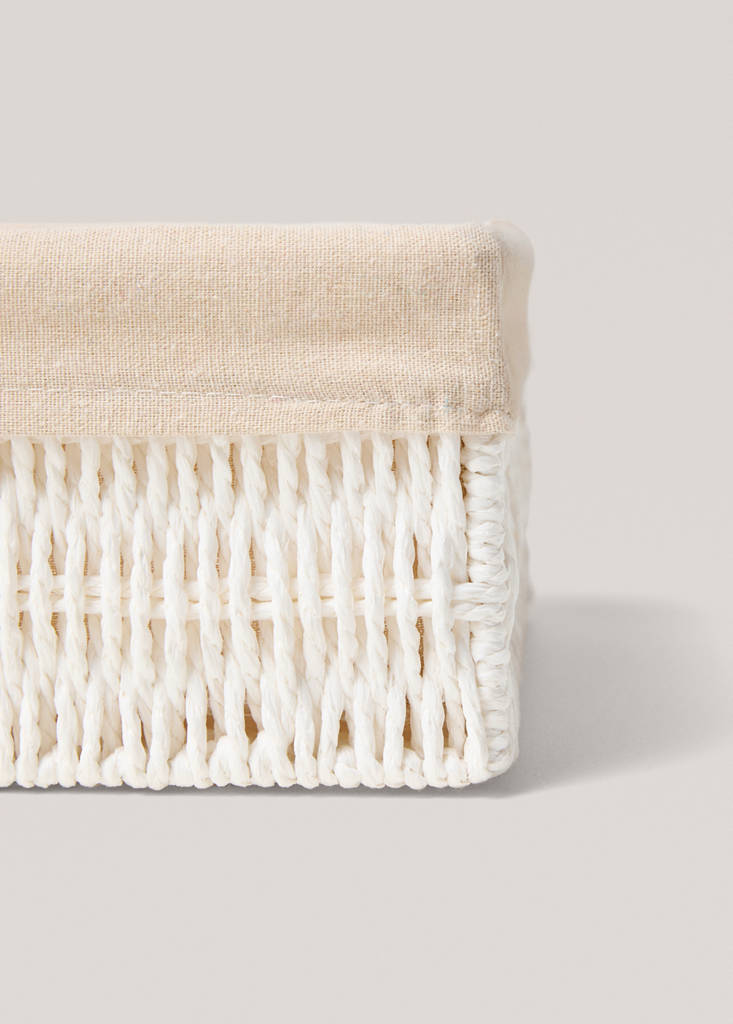 Large rectangular paper basket — White