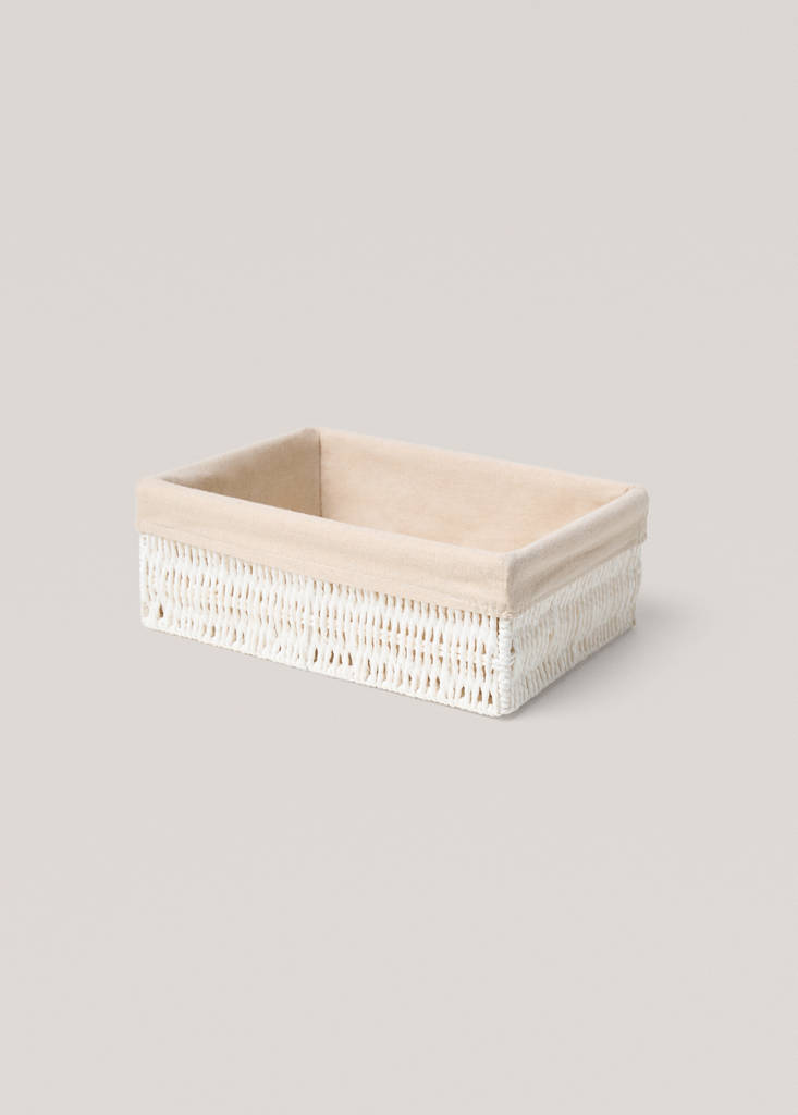 Large rectangular paper basket — White