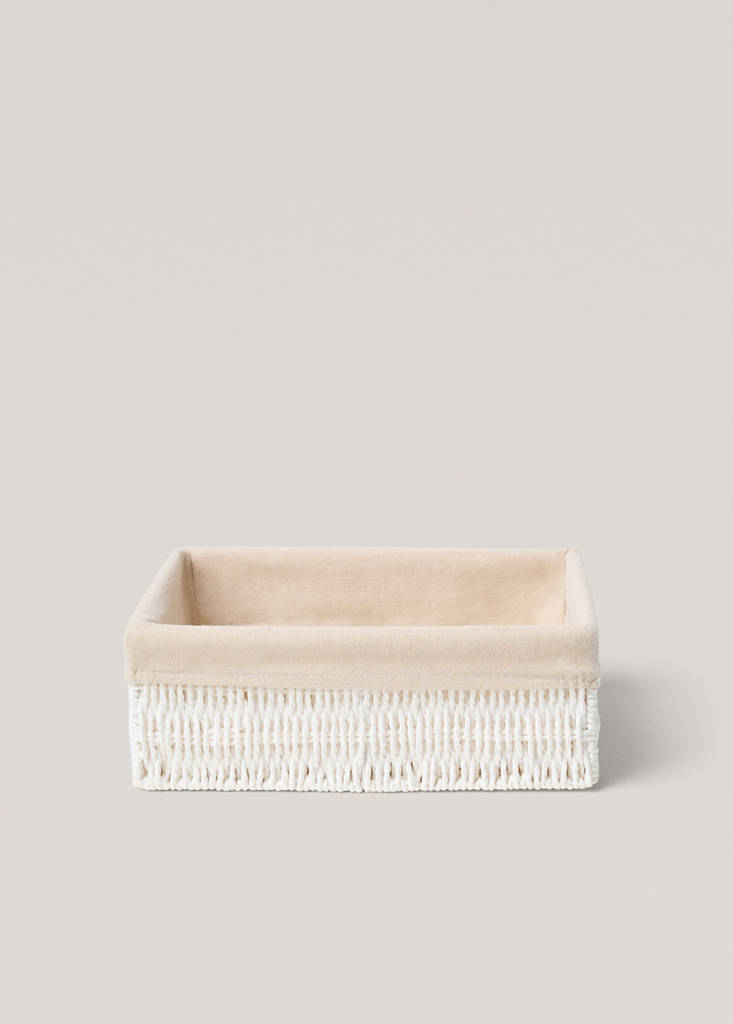 Large rectangular paper basket — White