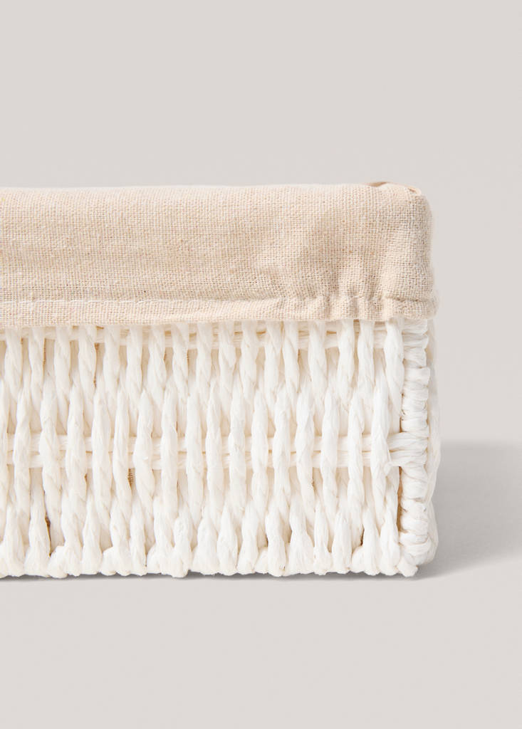 Medium rectangular paper basket — White