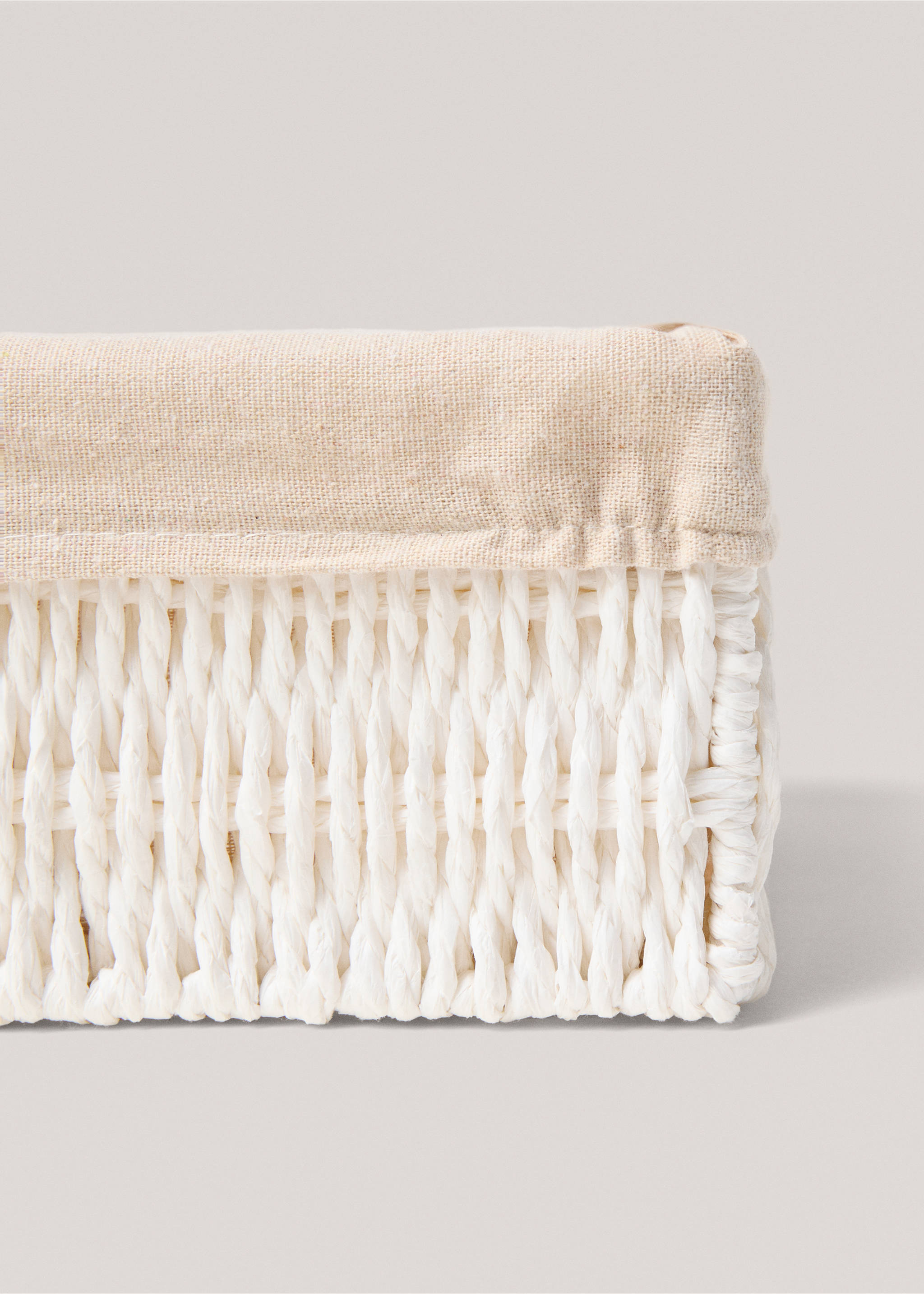Medium rectangular paper basket - Details of the article 1, White. Ref: 37101568-00.