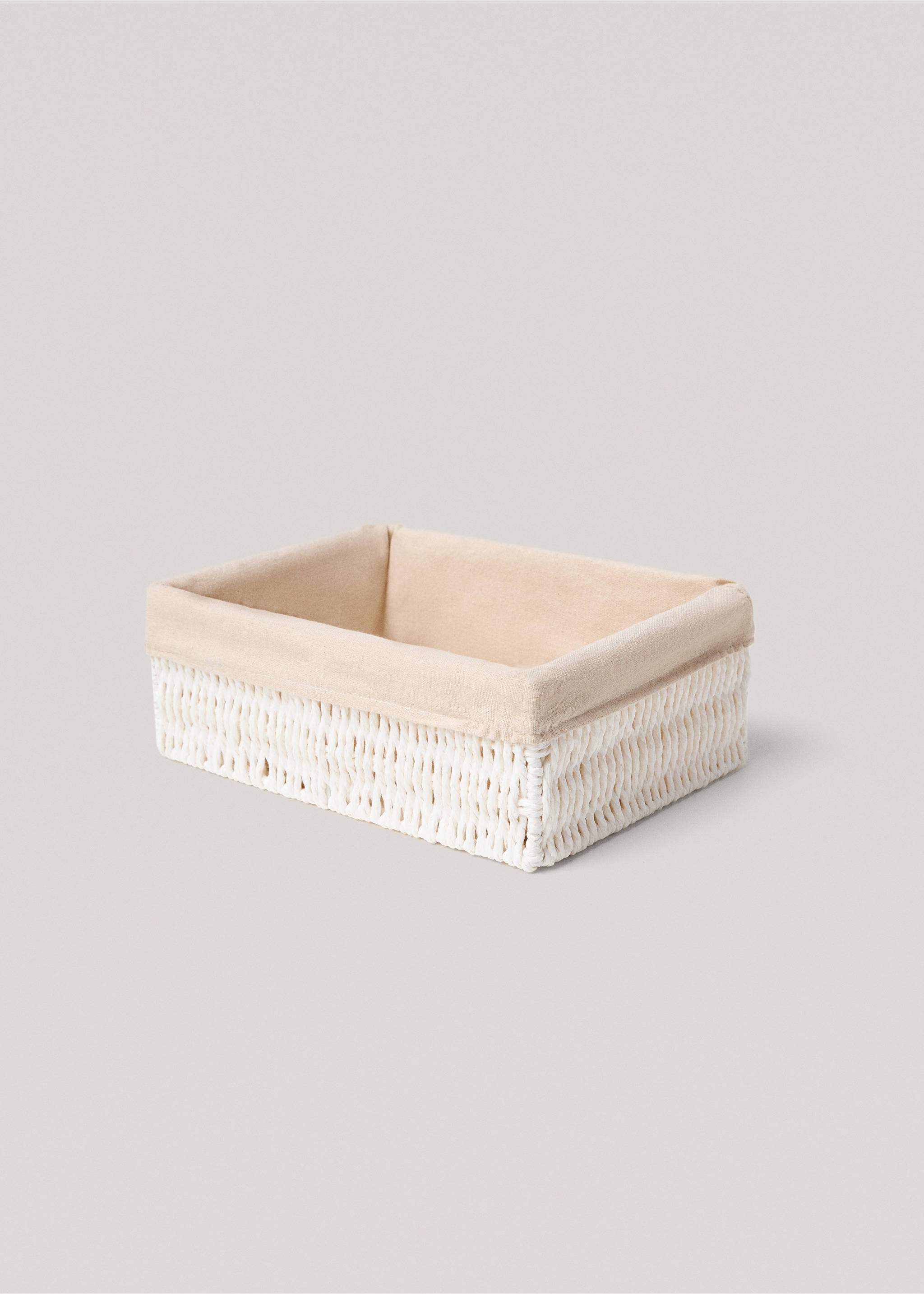 Medium rectangular paper basket - Details of the article 2, White. Ref: 37101568-00.