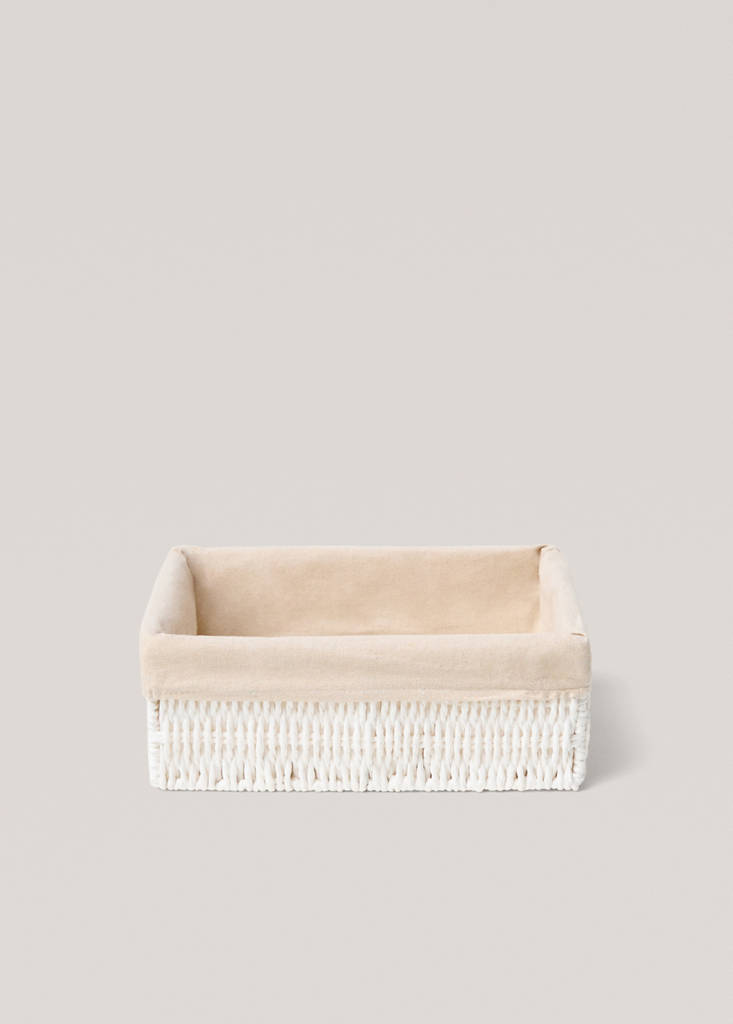 Medium rectangular paper basket — White