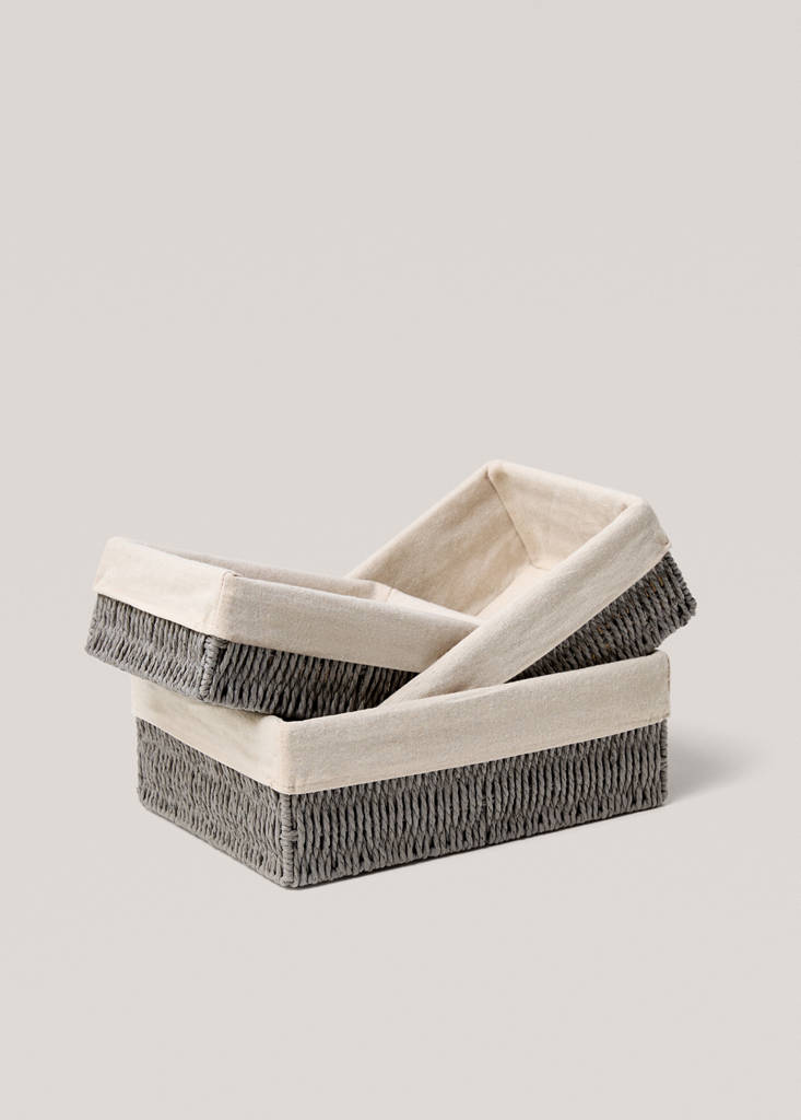 Medium rectangular paper basket — Grey