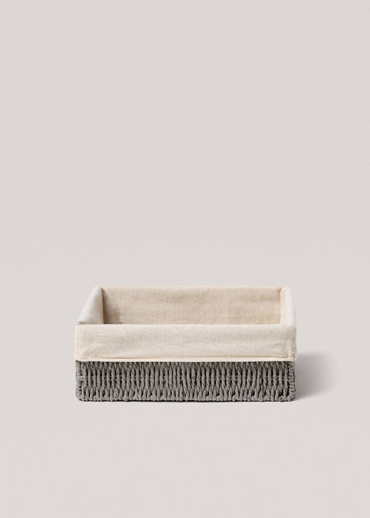 Medium rectangular paper basket — Grey