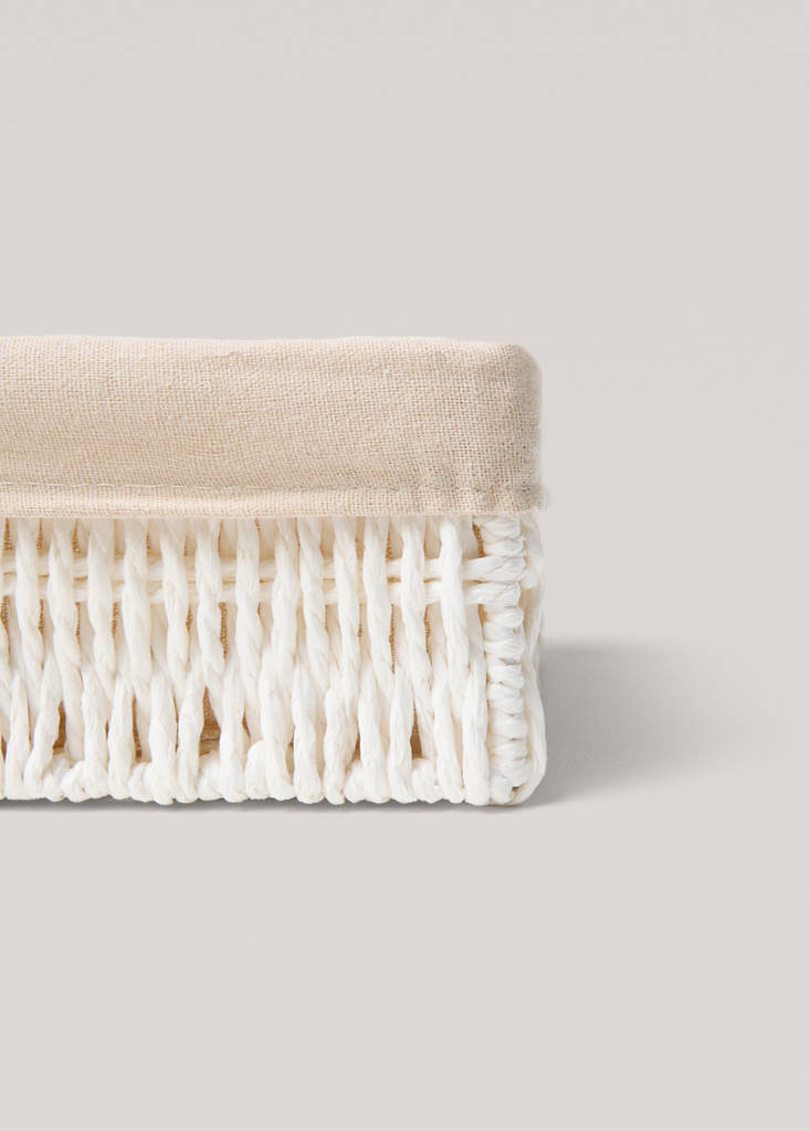 Small rectangular paper basket — White
