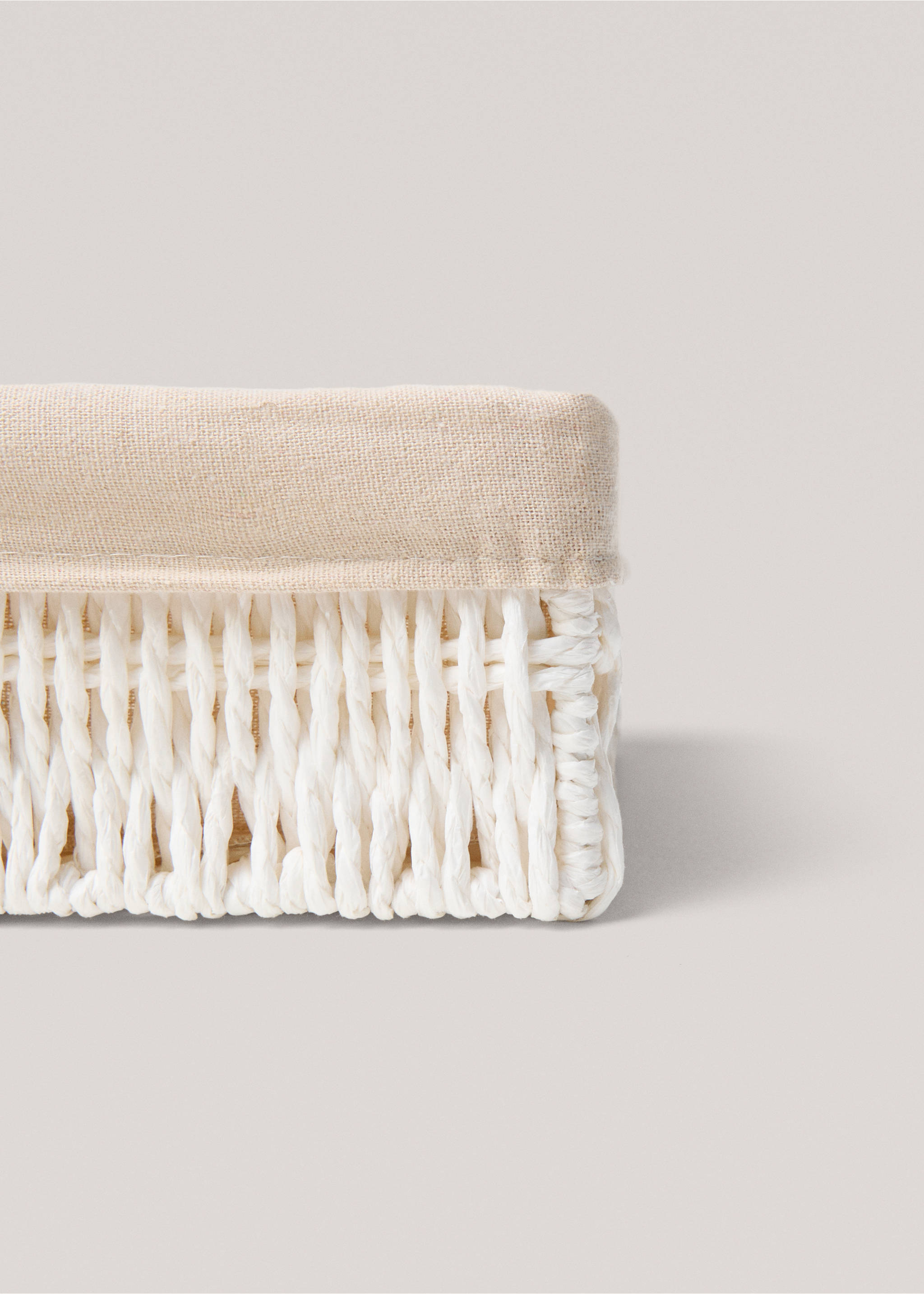 Small rectangular paper basket - Details of the article 1, White. Ref: 37101569-00.