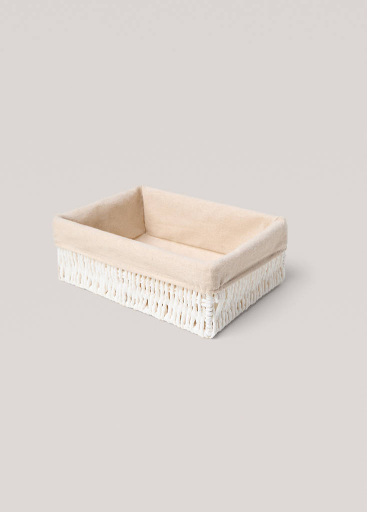 Small rectangular paper basket — White