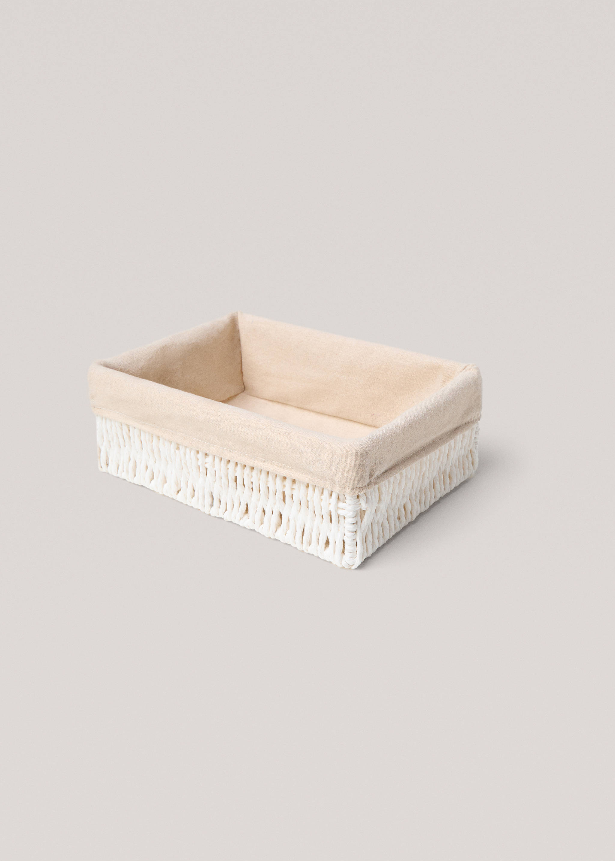 Small rectangular paper basket - Details of the article 2, White. Ref: 37101569-00.