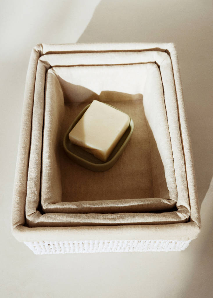 Small rectangular paper basket — White