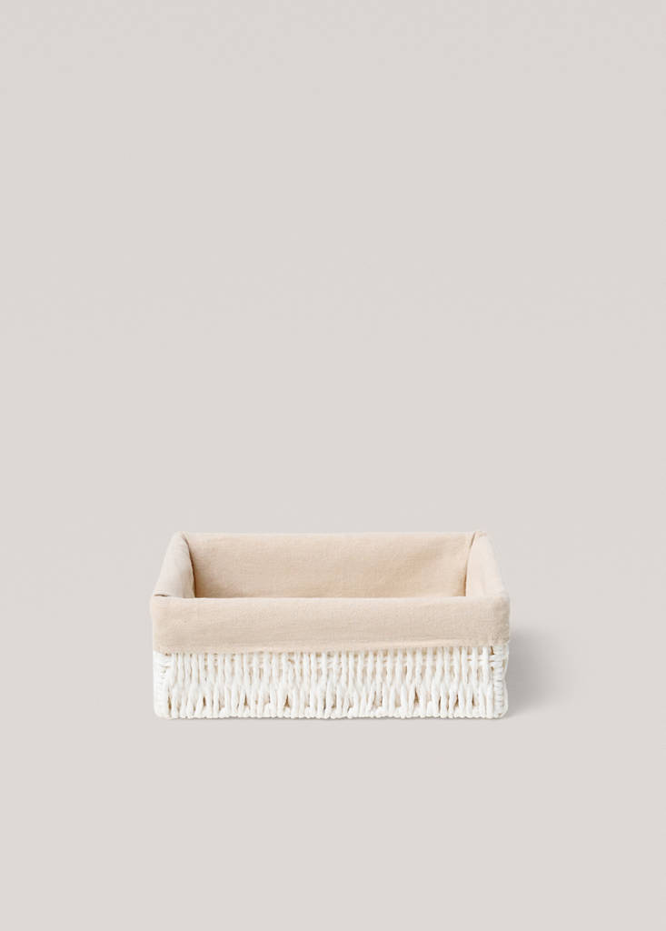 Small rectangular paper basket — White