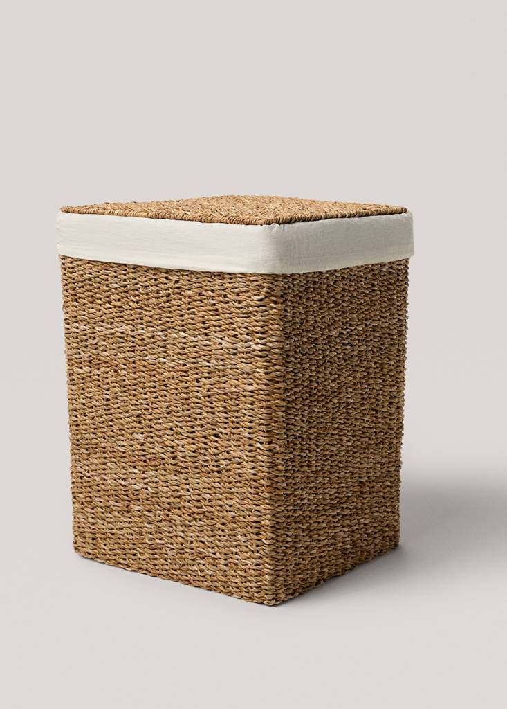 Large seagrass laundry basket — Brown