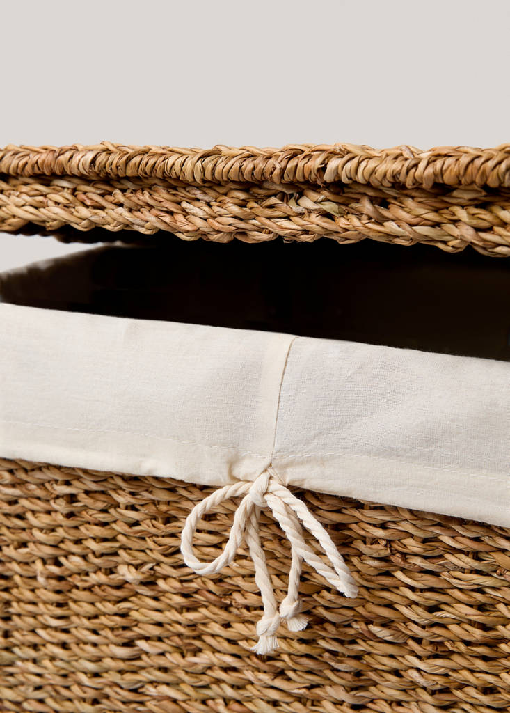 Large seagrass laundry basket — Brown