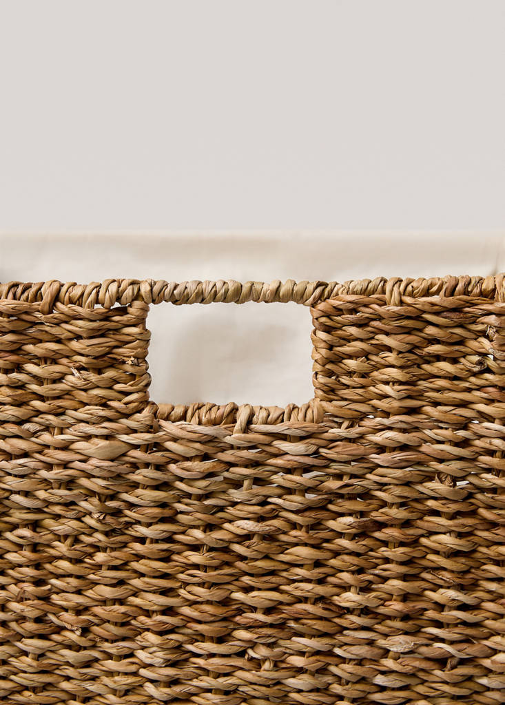 Large seagrass laundry basket — Brown