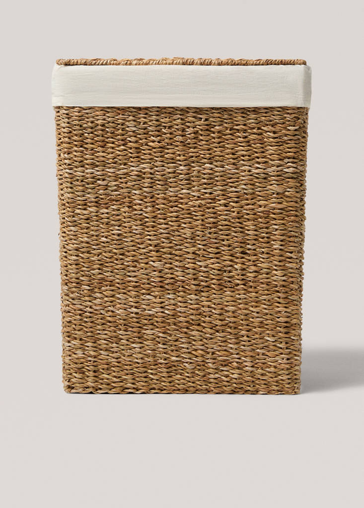 Large seagrass laundry basket — Brown