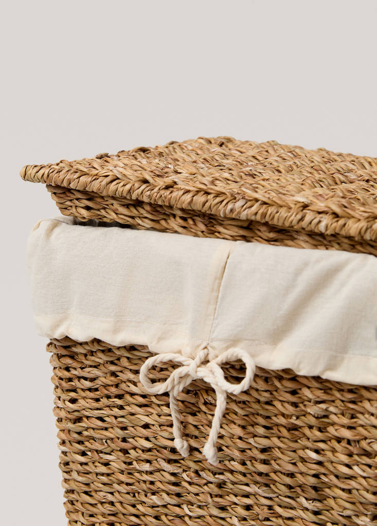 Medium seagrass clothes basket — Brown