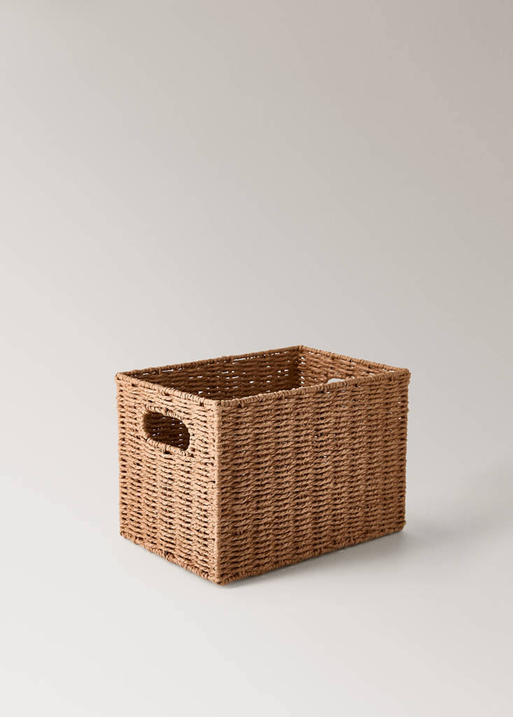 Small paper basket — Ochre