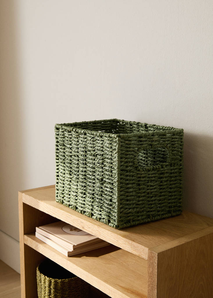 Small paper basket — Olive Green