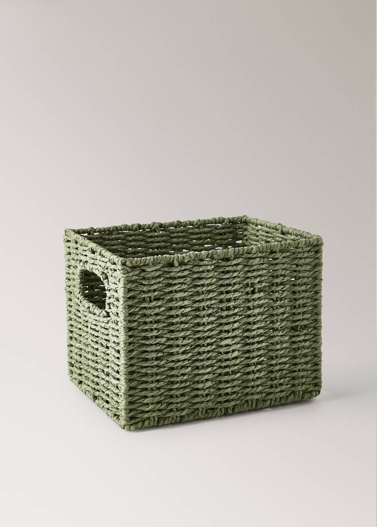 Small paper basket — Olive Green