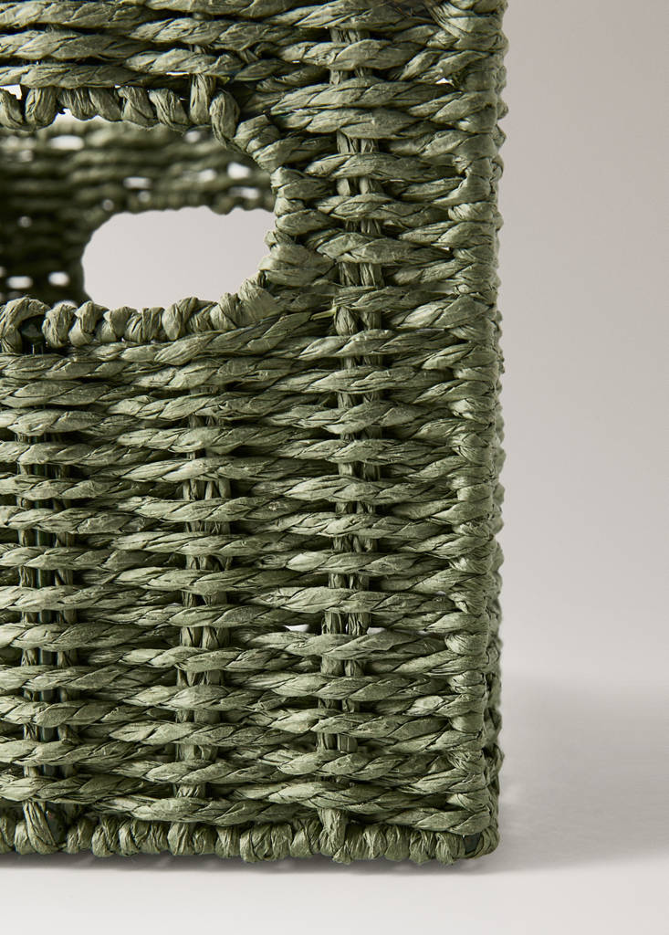 Small paper basket — Olive Green