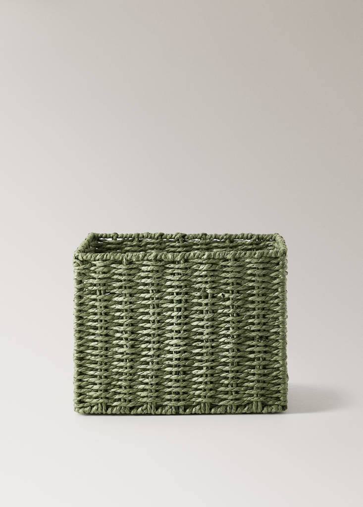 Small paper basket — Olive Green