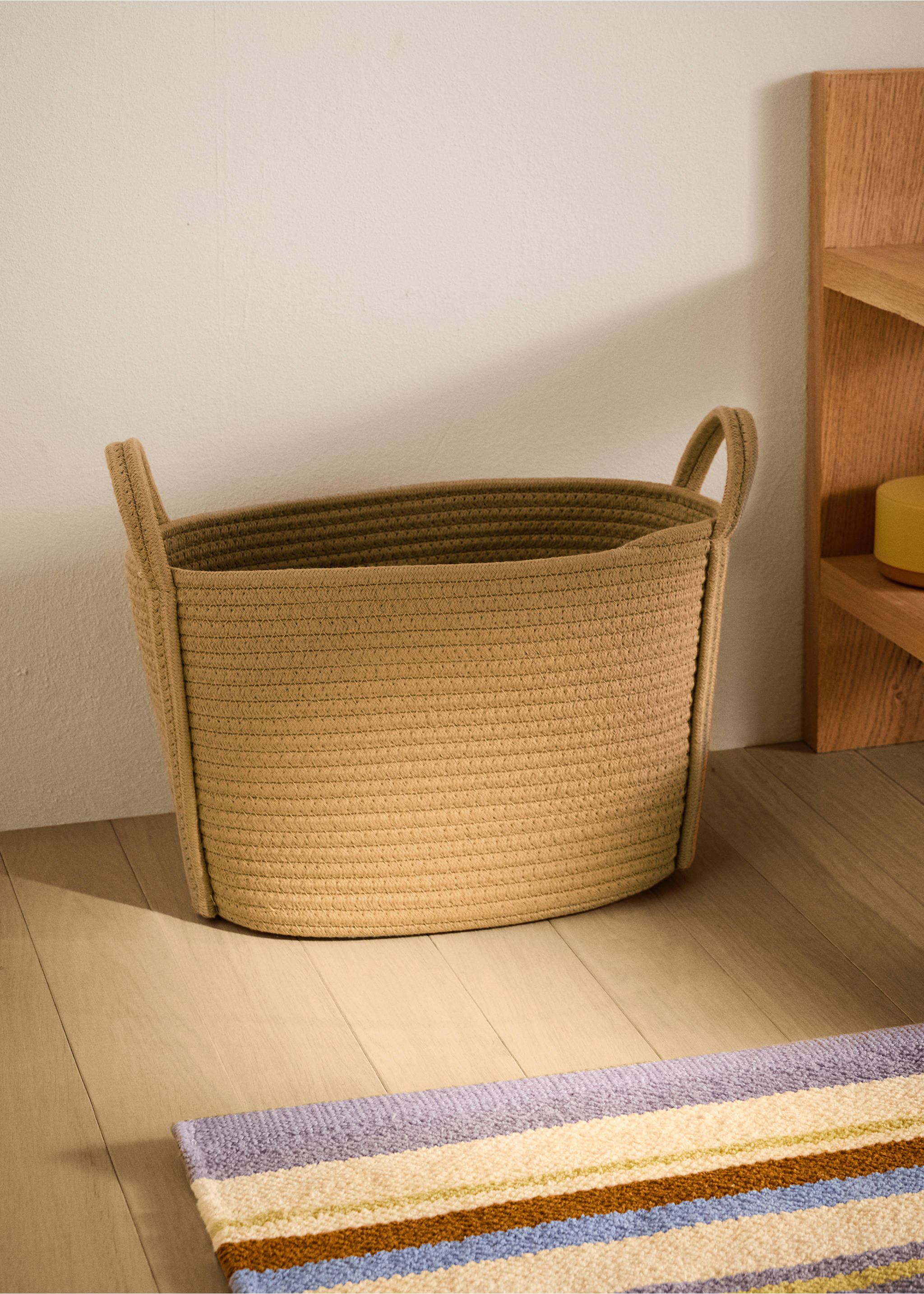 Medium children's cotton basket with handles - General plane, Medium Brown. Ref: 37104810-00.