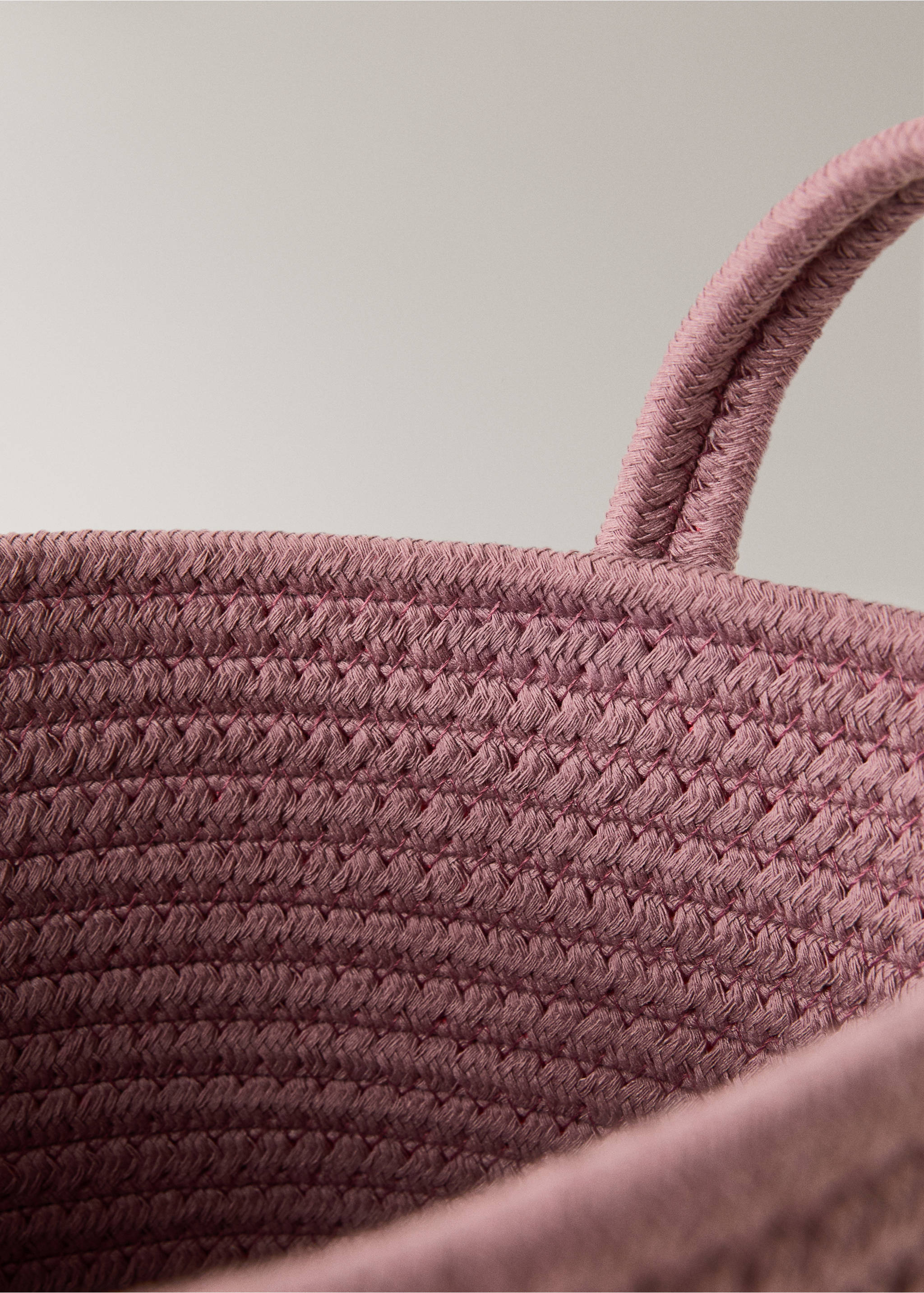 Small children's cotton basket with handles - Details of the article 3, Cherry. Ref: 37104811-00.