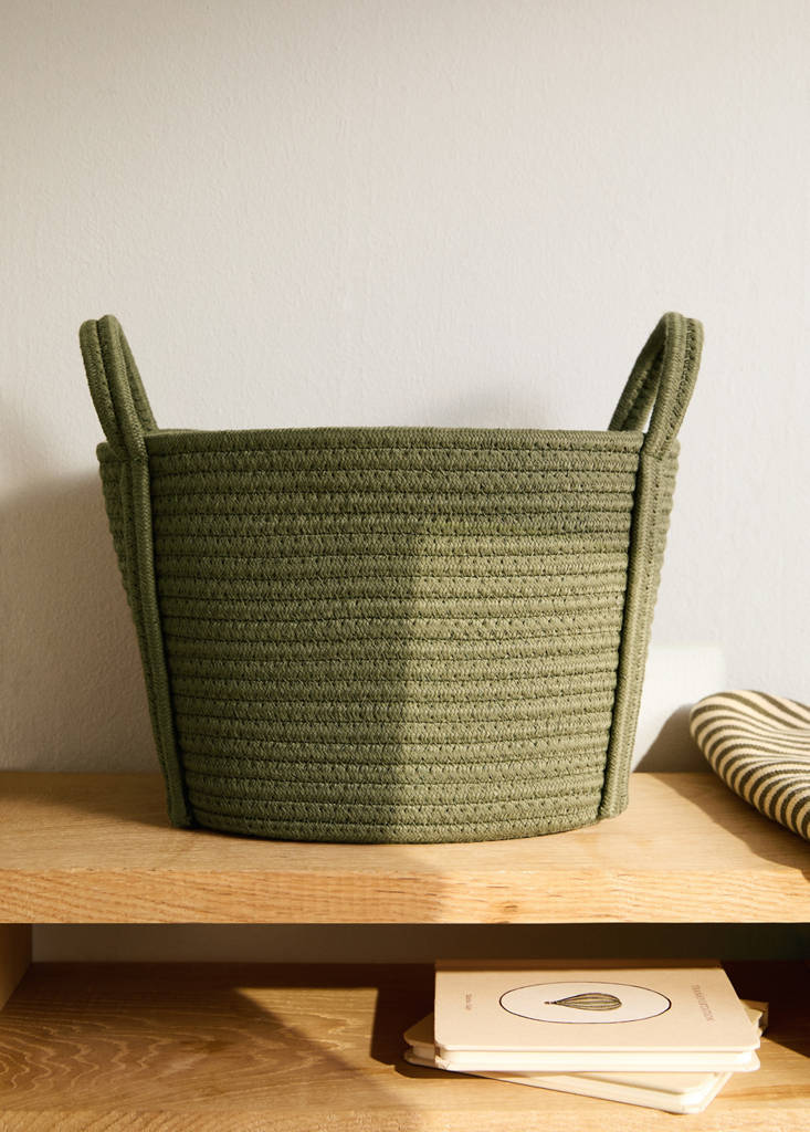 Small cotton children's basket — Khaki