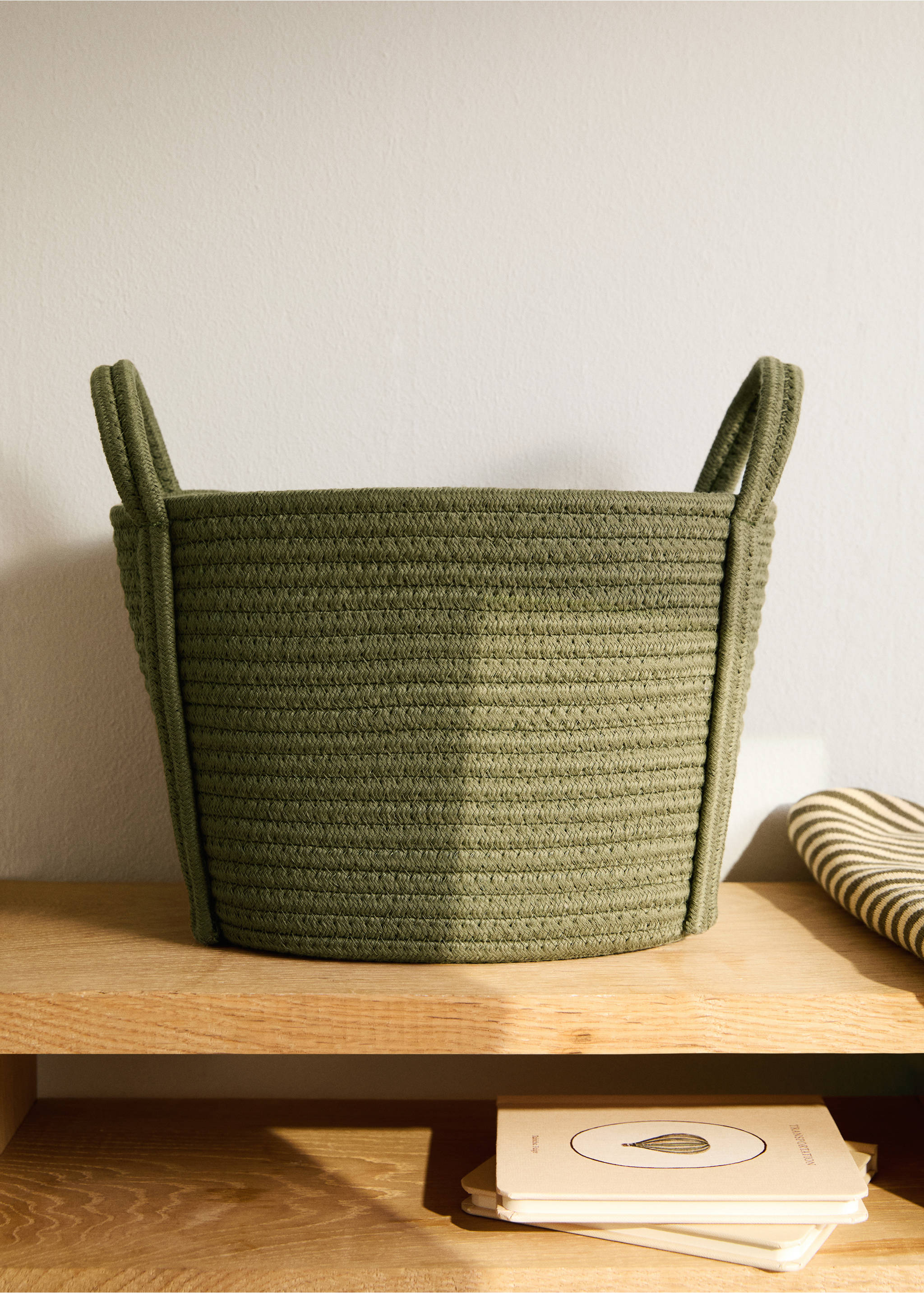 Kleiner Baumwollkorb für das Kinderzimmer - Allgemeine Ansicht, Khaki. Ref: 37104813-00.