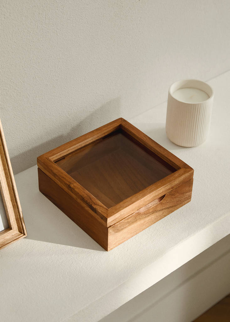 Medium wooden jewelry box — Brown