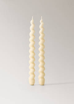 Tall decorative candles with spiral design — Off White 6