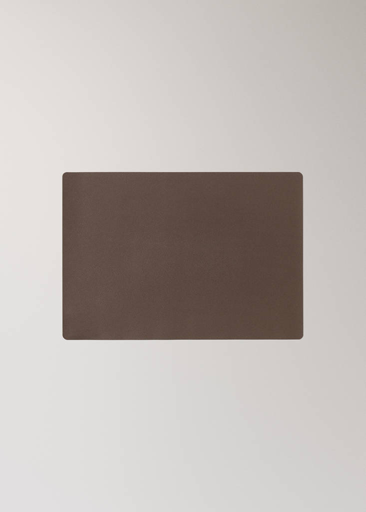 Rectangular faux leather table mat — Light/Pastel Brown