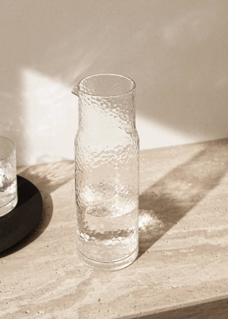 Hammered glass jar — Off White