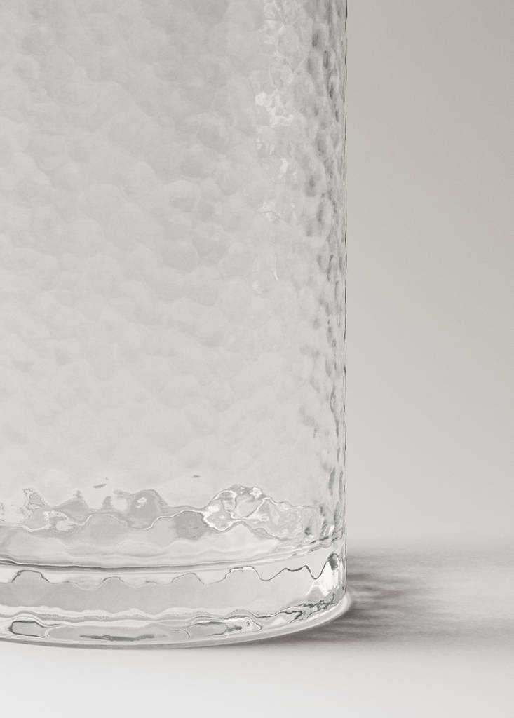 Hammered glass jar — Off White