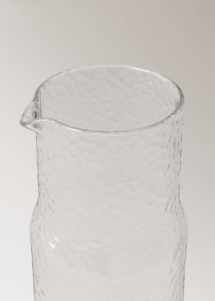 Hammered glass jar — Off White