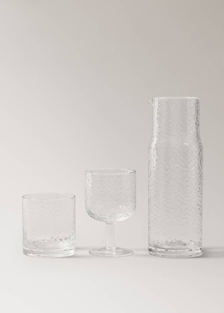 Hammered glass jar — Off White