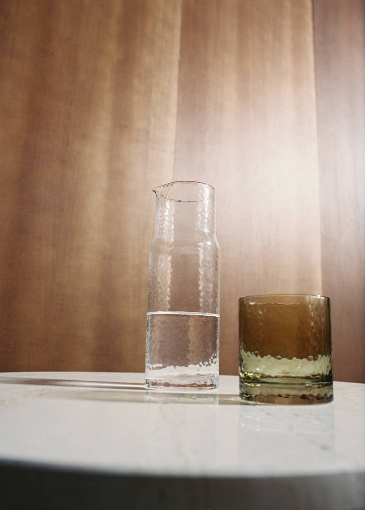 Hammered glass jar — Off White
