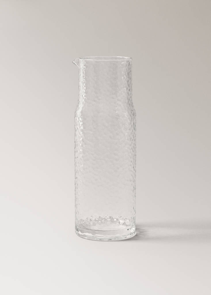 Hammered glass jar — Off White