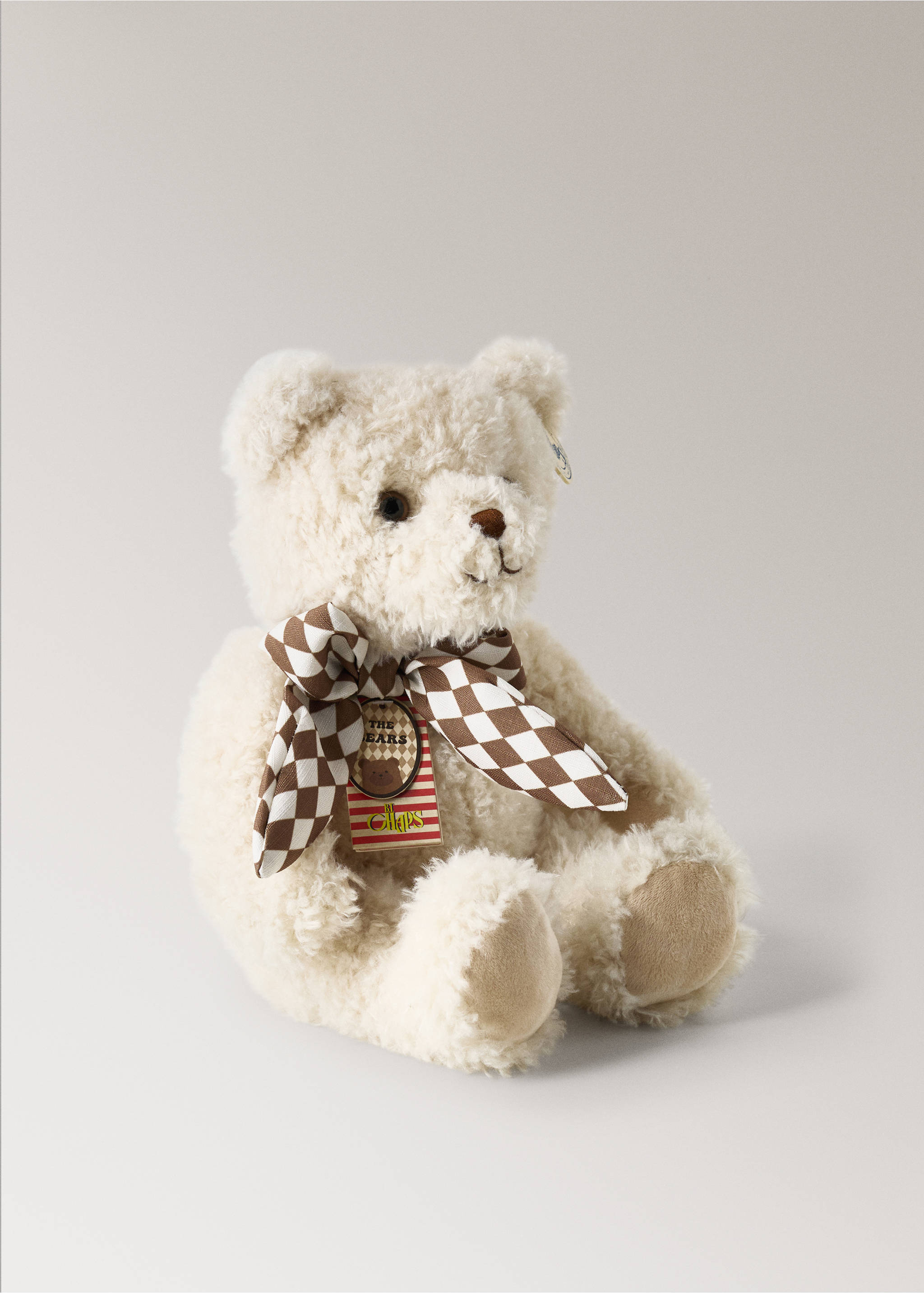 Beryl medium teddy bear with bow - Details of the article 1, Ecru. Ref: 37127936-00.
