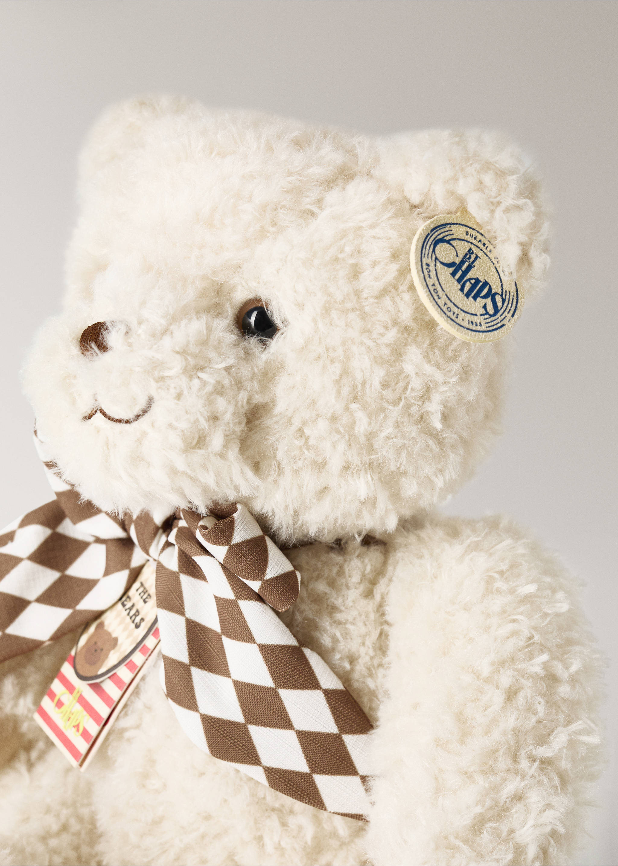 Beryl medium teddy bear with bow - Details of the article 2, Ecru. Ref: 37127936-00.