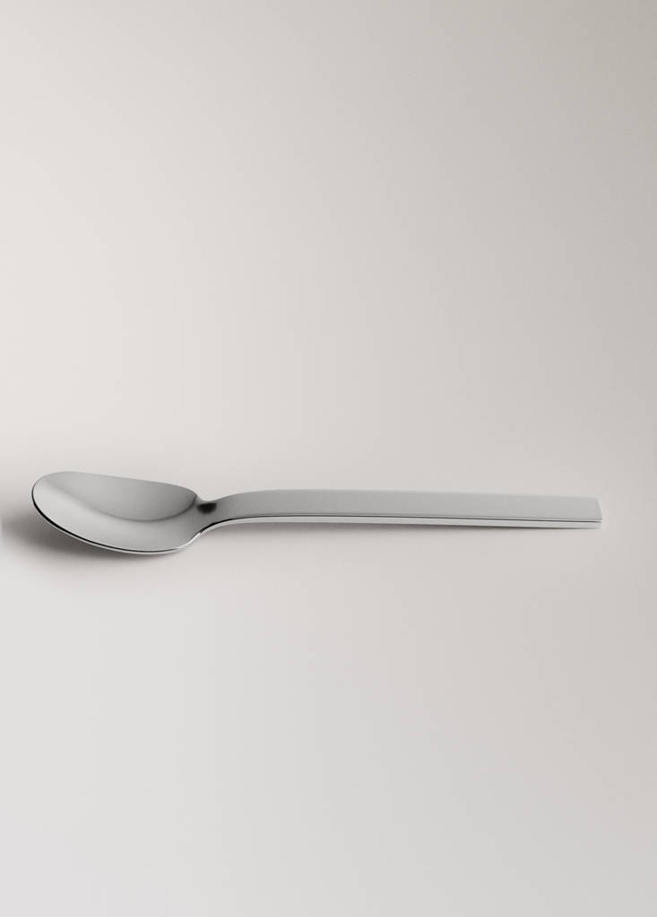 Set of 4 stainless steel dessert spoons — Grey