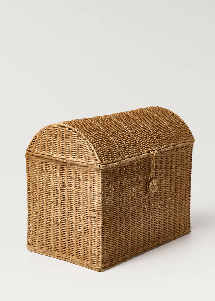 Medium rattan basket trunk — Brown