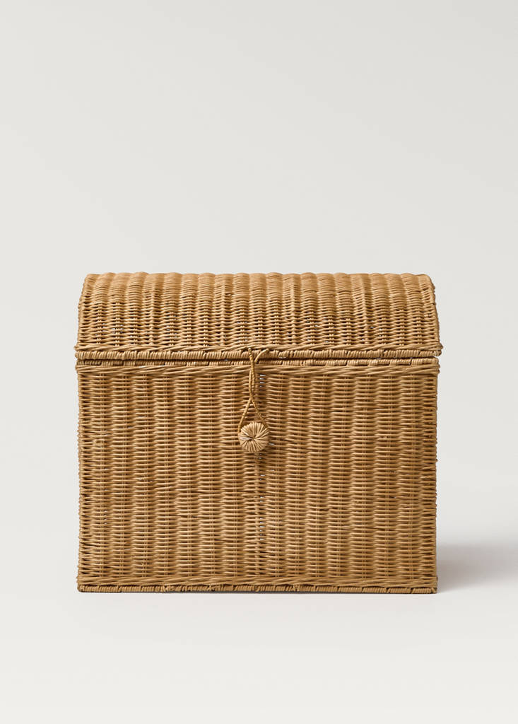Medium rattan basket trunk — Brown