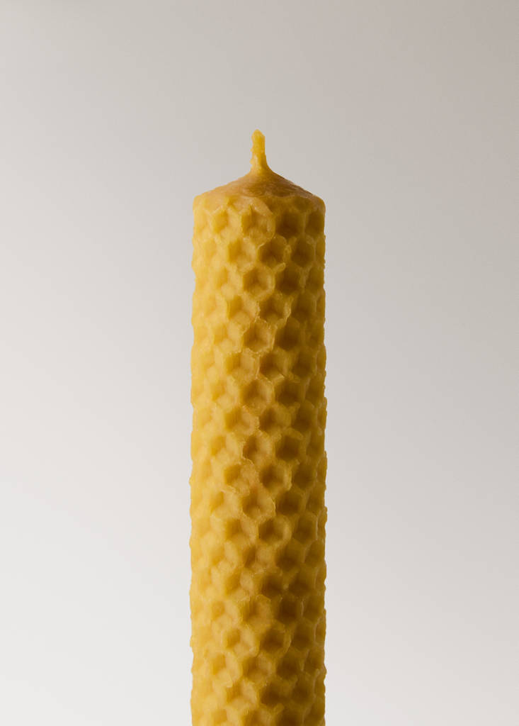 Long decorative beeswax candles — Ochre