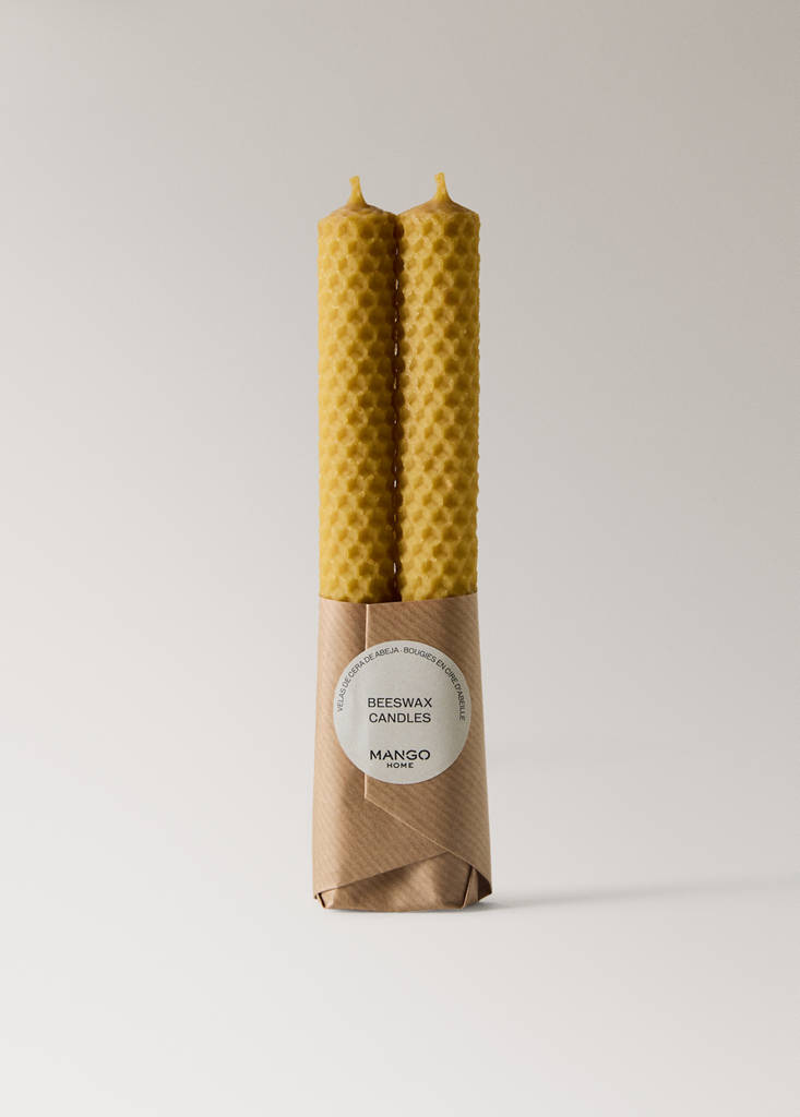 Long decorative beeswax candles — Ochre