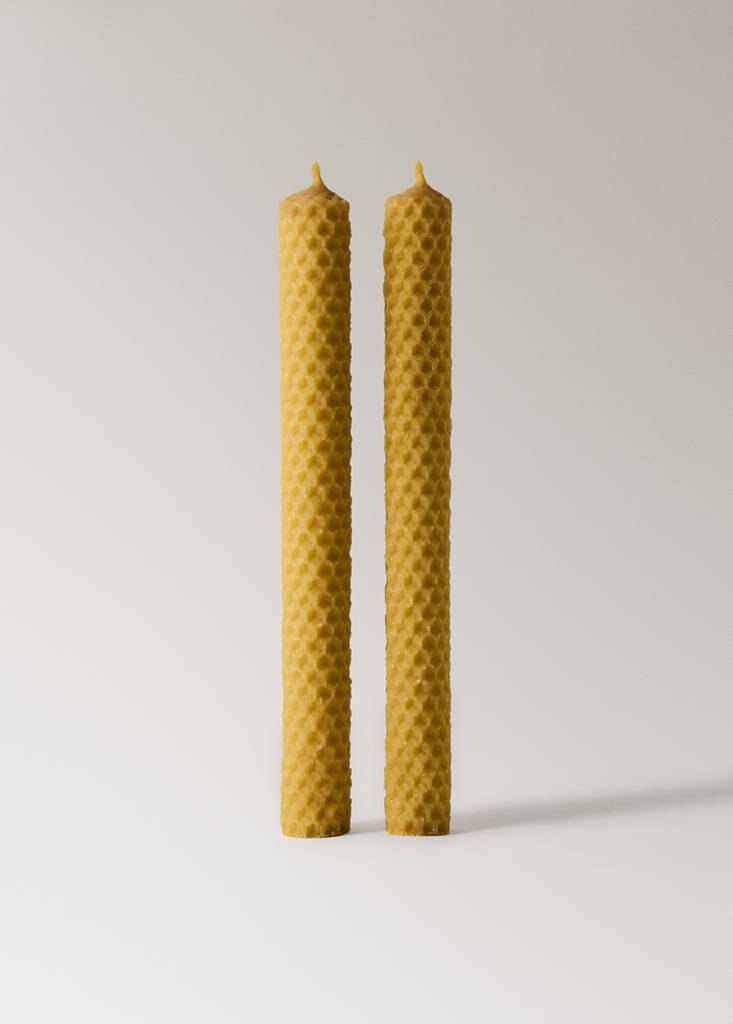 Long decorative beeswax candles — Ochre