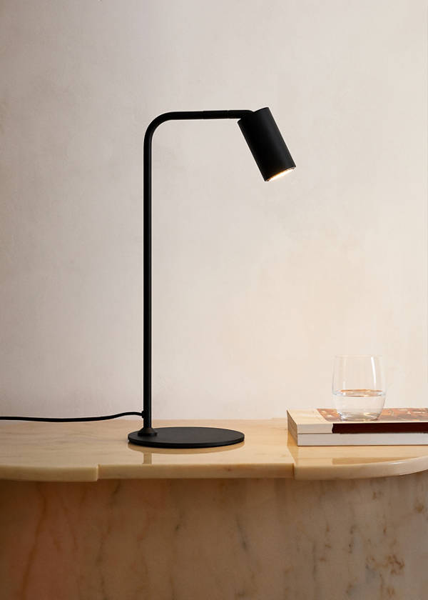 Metal table lamp with spotlight — Black