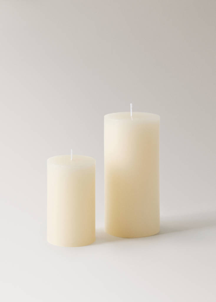 Medium cylindrical decorative candle — Off White